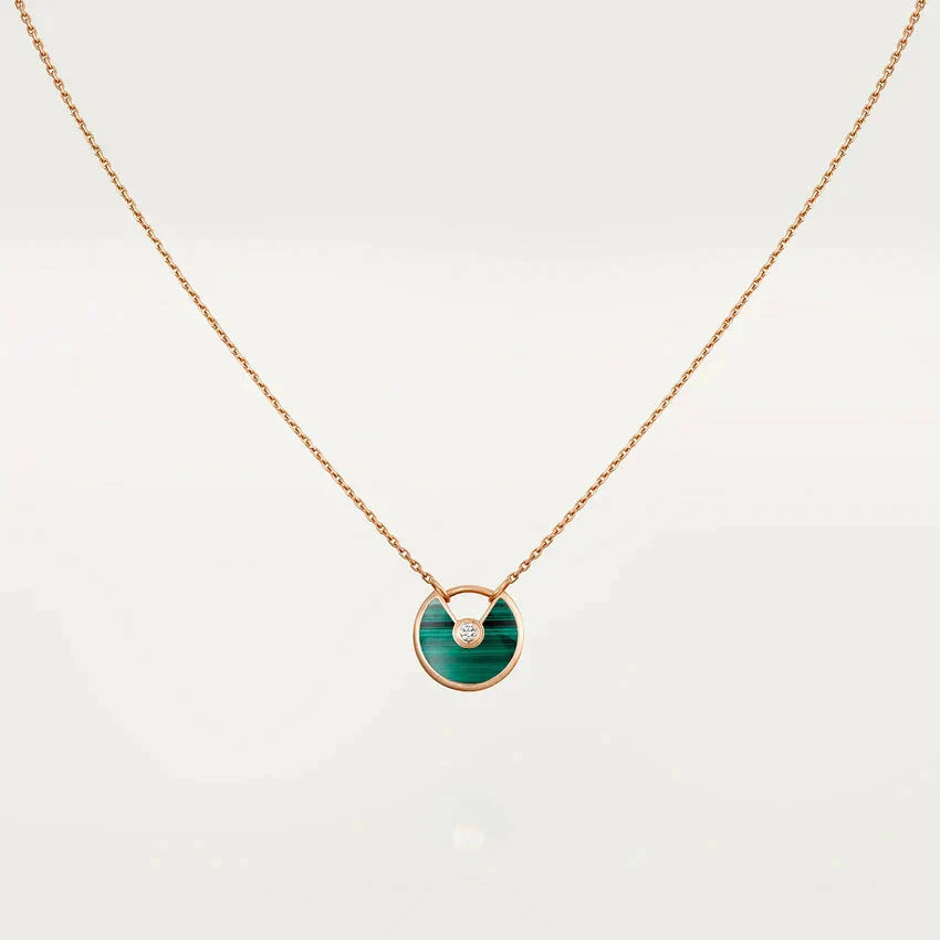GlowAMULETTE ROSE GOLD MALACHITE NECKLACE