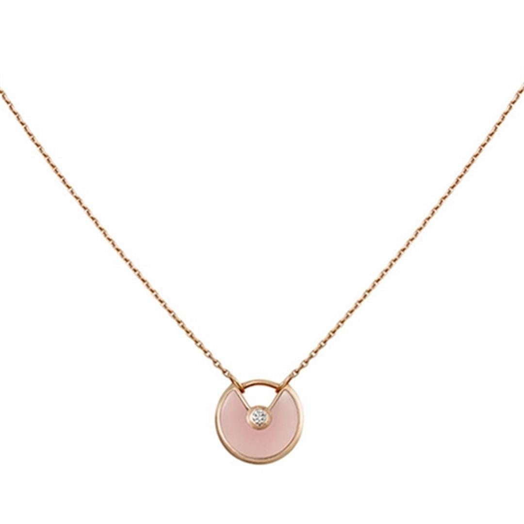 GlowAMULETTE ROSE GOLD PINK MOP NECKLACE